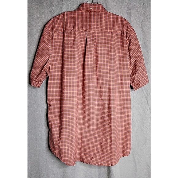 Foundry Supply Shirt Men's XLT Button Up Burnt Red Checked Short Sleeve - Picture 4 of 9